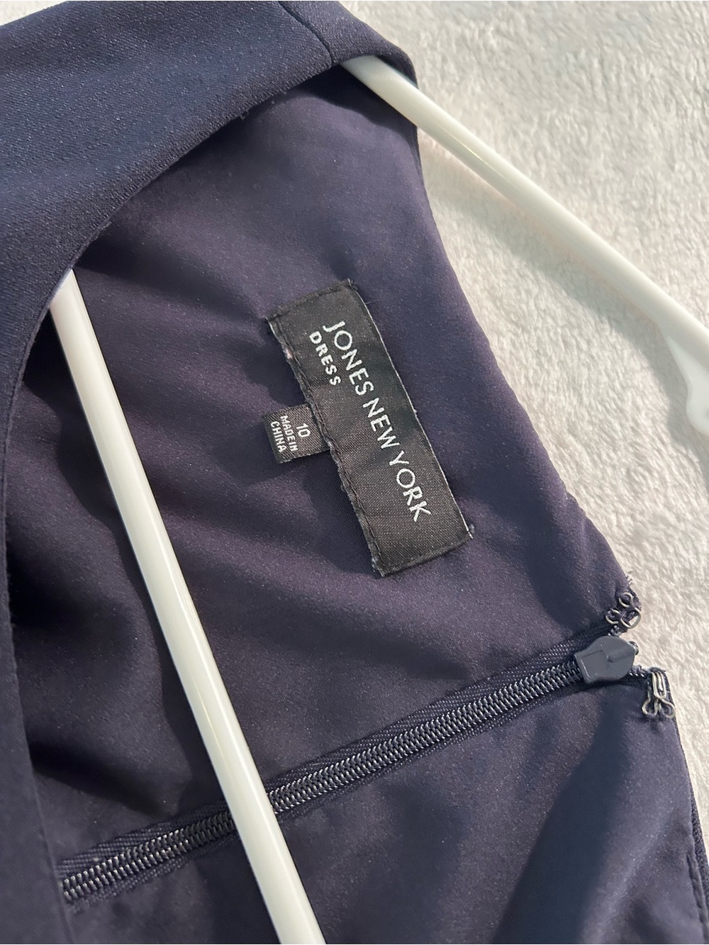 Jones New York Navy Midi Dress with Pink & White Hem - Picture 4 of 7